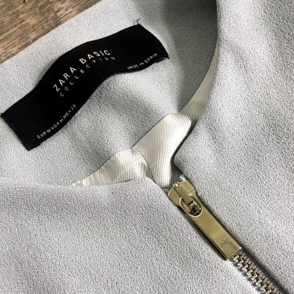 Zara Pale blue zip front jacket Sz M - Picture 5 of 7